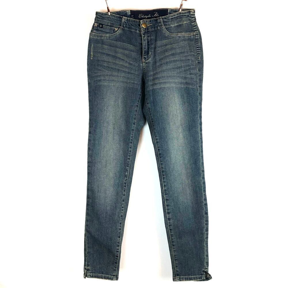 Vintage Jeans Ankle Stretch Denim Mid-Rise Size 2 Christopher Blue